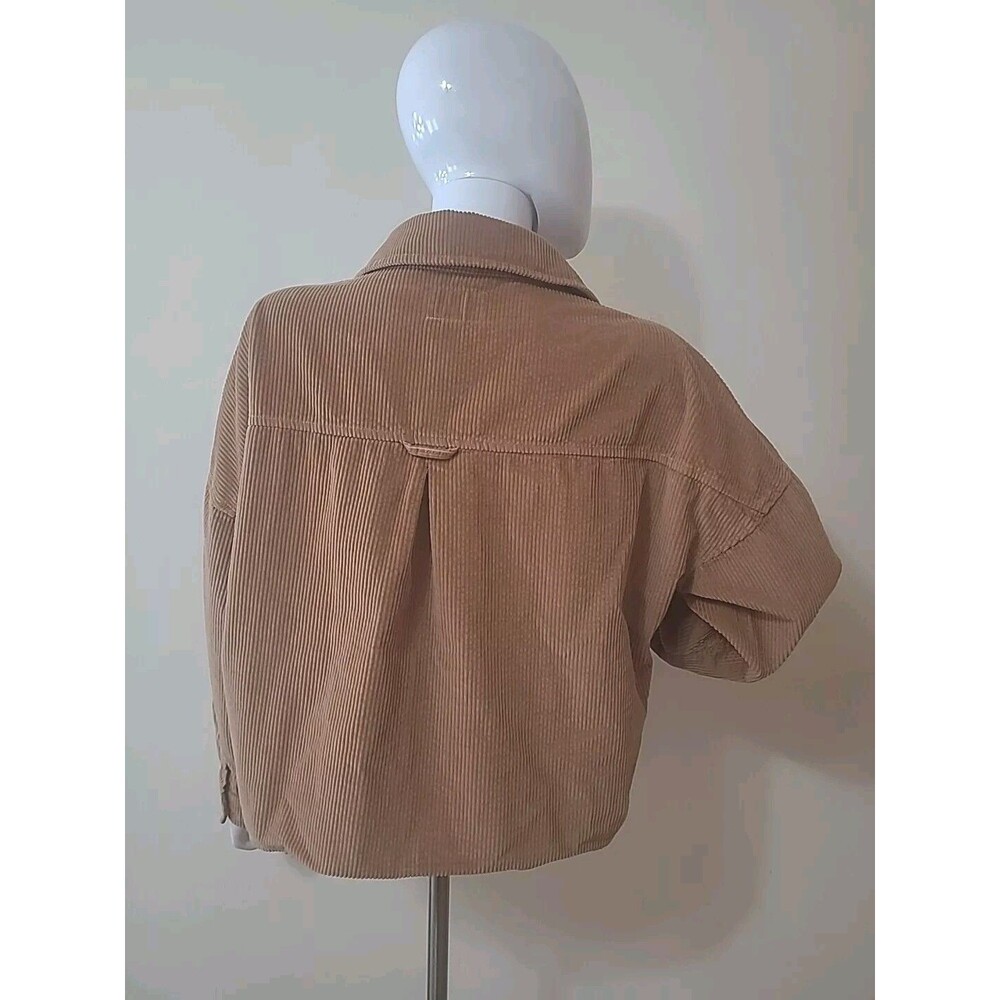 American Eagle Womens Ribbed Crop Top Size Medium Tan Beige Light Brown - Picture 3 of 9